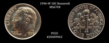 1996-W 10C MS67FB