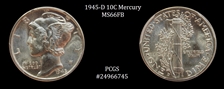 1945-D 10C MS66FB