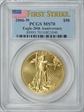 2006-W $50 Burnished Gold Eagle 20th Anniversary First Strike SP70