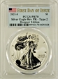 2021-S $1 Silver Eagle Rev PR - Type 2 Designer Edition - First Day of Issue PR70