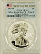 2021-W $1 Silver Eagle Rev PR - Type 1 Designer Edition - First Day of Issue PR70