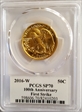 2016-W 50C 100th Anniversary Gold 100th Anniversary Label First Strike SP70