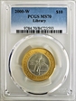 2000-W $10 Library of Congress Bimetallic MS70