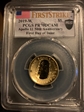 2019-W $5 Apollo 11 50th Anniversary First Day of Issue Black Shield PR70DCAM