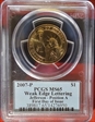 2007-P $1 Weak Edge Lettering Jefferson - Position A - First Day of Issue MS65
