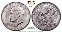 1973-S $1 Silver MS67