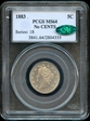1883 5C No CENTS MS64