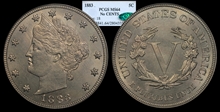 1883 5C No CENTS MS64