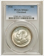 1936 50C Cleveland MS66+ 