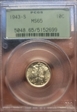 1943-S 10C MS65
