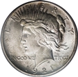1921 $1 High Relief, Peace MS66