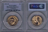 2012-D $1 Benjamin Harrison Position B MS67