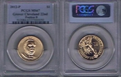 2012-P $1 Grover Cleveland 22nd Position B MS67