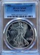 1992 $1 Silver Eagle MS69