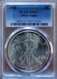 2002 $1 Silver Eagle MS67