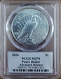 2024 $1 Peace Dollar Advanced Release John Dannreuther MS70