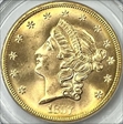 1857-S $20 Broken A S.S. Central America #1 Gold Foil MS64