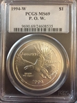 1994-W $1 P. O. W. MS69