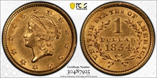 1854 G$1 Type 1 MS62
