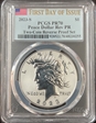 2023-S $1 Peace Dollar Rev PR Two-Coin Reverse Proof Set First Day of Issue PR70