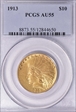 1913 $10 AU55