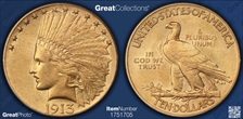 1913 $10 AU55