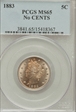 1883 5C No CENTS MS65