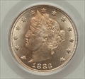 1883 5C No CENTS MS65