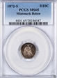 1872-S H10C Mintmark Below Bow MS65