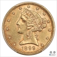 1899 $5 AU58
