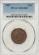 1857 1/2C MS62BN
