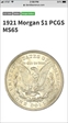 1921 $1 Morgan MS65