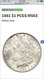 1881 $1 MS63