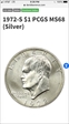 1972-S $1 Silver MS68