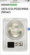 1972-S $1 Silver MS68