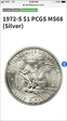 1972-S $1 Silver MS68