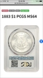 1883 $1 MS64