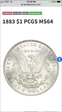1883 $1 MS64