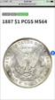1887 $1 MS64