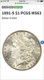 1891-S $1 MS63