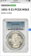 1891-S $1 MS63