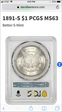1891-S $1 MS63