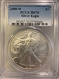 2008-W $1 Burnished Silver Eagle SP70