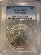 2006-W $1 Burnished Silver Eagle SP70