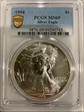 1994 $1 Silver Eagle MS69