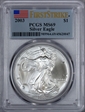 2003 $1 Silver Eagle First Strike MS69