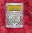 2023 $1 Silver Eagle First Strike 1 of 2023 GOLD FOIL MS70