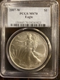 2007-W $1 Burnished Silver Eagle SP70