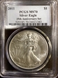 2011 $1 Silver Eagle 25th Anniversary Set MS70