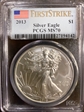 2013 $1 Silver Eagle First Strike MS70